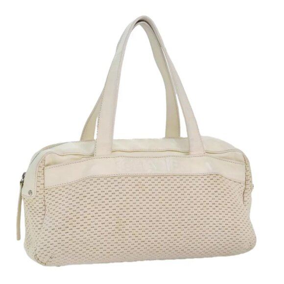 CHANEL Hand Bag Canvas Leather Beige CC Auth yb619 - Picture 1 of 16